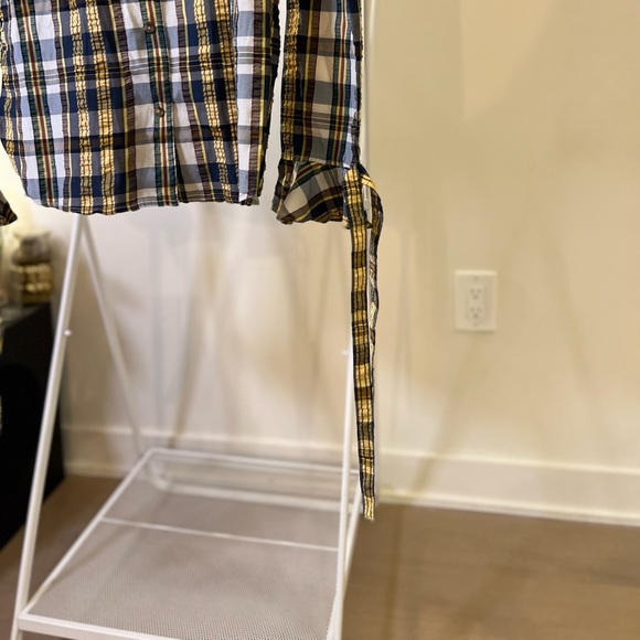 J.W. Anderson Seersucker Ruffle Plaid Blouse - Picture 5 of 6